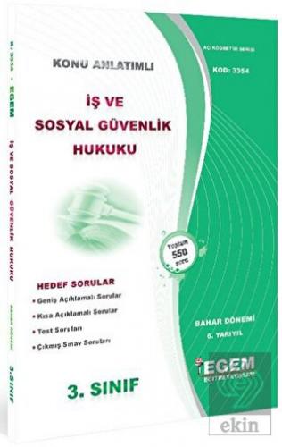 3. Sınıf 6. Yarıyıl İş ve Sosyal Güvenlik Hukuku
