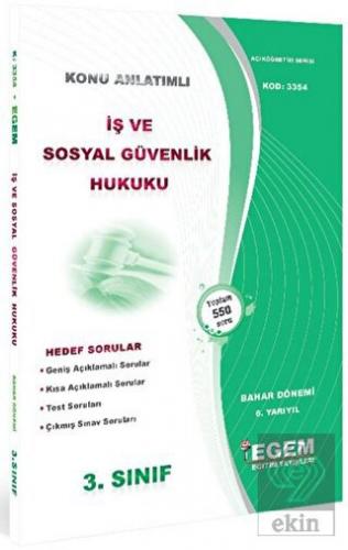 3. Sınıf 6. Yarıyıl İş ve Sosyal Güvenlik Hukuku