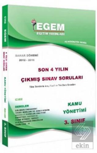 3.sınıf 6.yarıyıl Kamu Yönetimi Son 5 Yılın Çıkmış