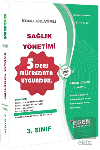 3. Sınıf 6. Yarıyıl Konu Anlatımlı Sağlık Yönetimi