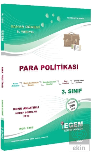 3. Sınıf 6. Yarıyıl Para Politikası Konu Anlatımlı