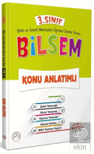 3. Sınıf Bilsem Konu Anlatım Kitabı Editör Yayınev