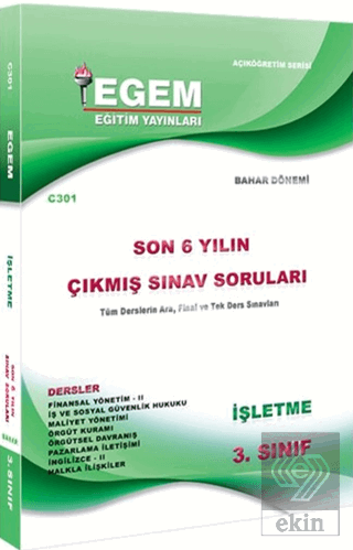 3. Sınıf İşletme Çıkmış Sınav Soruları (2012-2018)