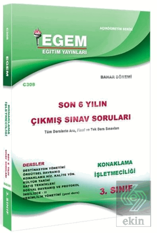 3. Sınıf Konaklama İşletmeciliği Son 6 Yılın Çıkmı
