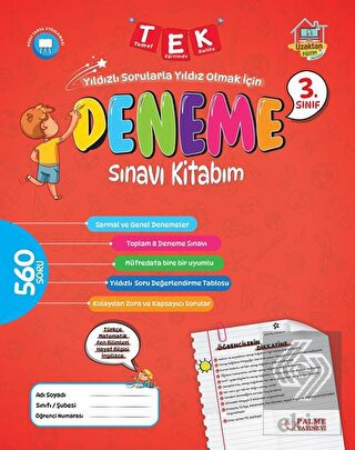 3. Sınıf Tek Deneme Sınavı Kitabım Palme Yayıncılı