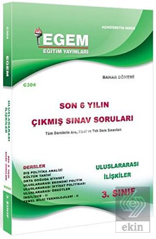 3. Sınıf Uluslararası İlişkiler Son 6 Yılın Çıkmış