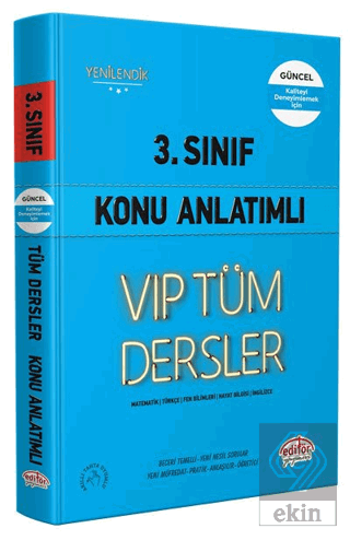 3. Sınıf VIP Tüm Dersler Konu Anlatımlı Mavi Kitap