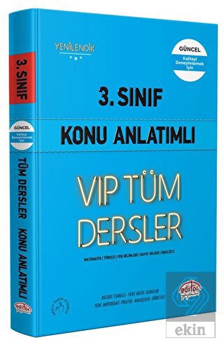 3. Sınıf VIP Tüm Dersler Konu Anlatımlı Mavi Kitap