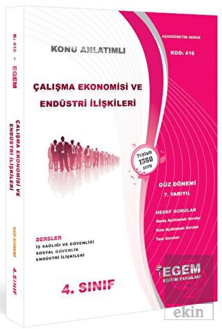 4. Sınıf 7. Yarıyıl Çalışma Ekonomisi ve Endüstri