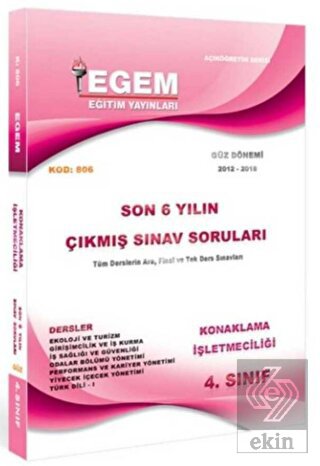 4. Sınıf 7. Yarıyıl Konaklama İşletmeciliği Güz Dö