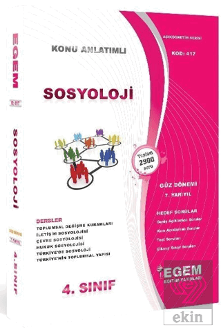 4. Sınıf 7. Yarıyıl Sosyoloji Hedef Sorular (Kod 4