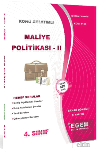 4. Sınıf 8. Yarıyıl Konu Anlatımlı Maliye Politika