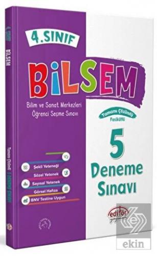 4. Sınıf Bilsem Çözümlü 5 Deneme Sınavı - Editör Y