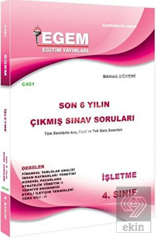 4. Sınıf İşletme Çıkmış Sınav Soruları (2012-2018)