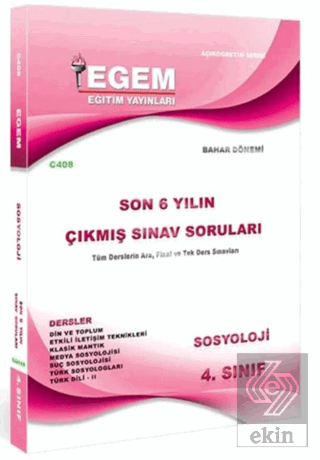 4. Sınıf Sosyoloji Bahar Dönemi Çıkmış Sınav Sorul