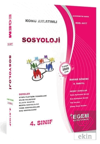 4. Sınıf Sosyoloji Bahar Dönemi Konu Anlatımlı Sor