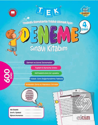 4. Sınıf Tek Deneme Sınavı Kitabım Palme Yayıncılı