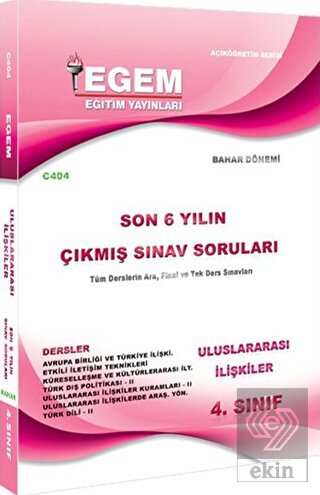 4. Sınıf Uluslararası İlişkiler Çıkmış Sınav Sorul