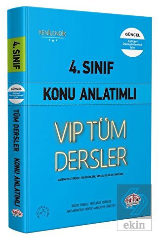 4. Sınıf VIP Tüm Dersler Konu Anlatımlı Mavi Kitap