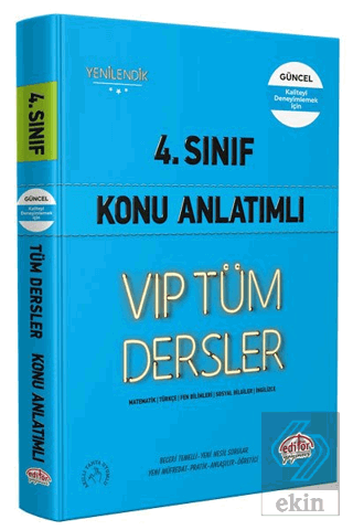 4. Sınıf VIP Tüm Dersler Konu Anlatımlı Mavi Kitap