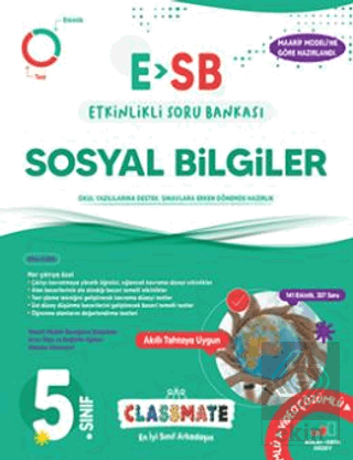 5. Sınıf Classmate (ESB) Sosyal Bilgiler Etkinlikli Soru Bankası