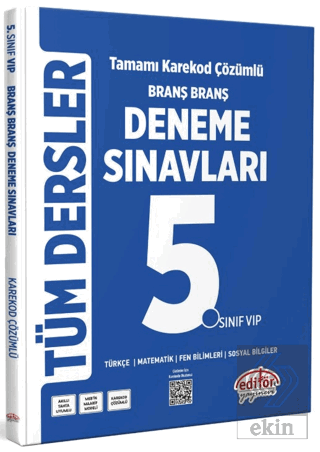 5. Sınıf Tüm Dersler Branş Branş Tamamı Çözümlü Deneme Sınavları
