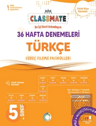 5. Sınıf Türkçe Classmate 36 Hafta Denemeleri