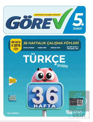 5. Sınıf Türkçe Görev 36 Haftalık Çalışma Föyleri