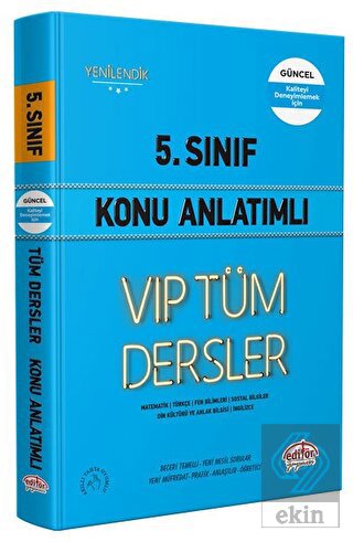5. Sınıf VIP Tüm Dersler Konu Anlatımı Mavi Kitap