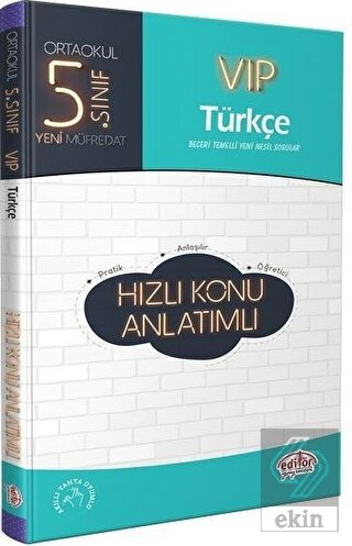 5. Sınıf VIP Türkçe Hızlı Konu Anlatımlı