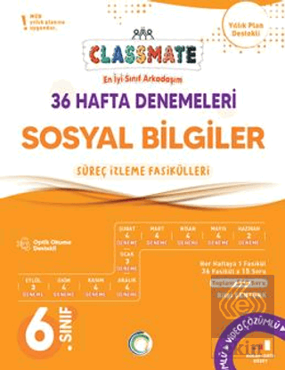 6. Sınıf Classmate Sosyal Bilgiler 36 Hafta Denemeleri
