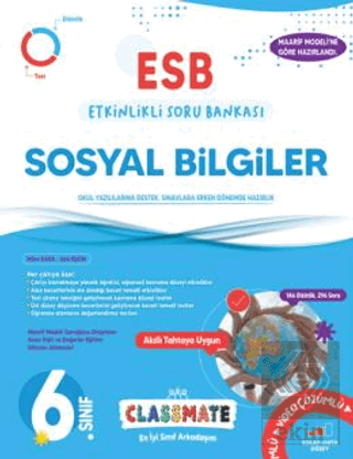 6. Sınıf Classmate Sosyal Bilgiler Etkinlikli Soru Bankası