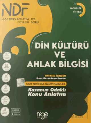 6. Sınıf Din Kültürü ve Ahlak Bilgisi NDF Ders Anlatım Föyleri