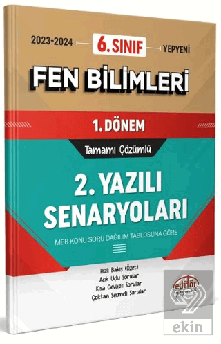 6. Sınıf Fen Bilimleri 1. Dönem Ortak Sınavı 2. Ya