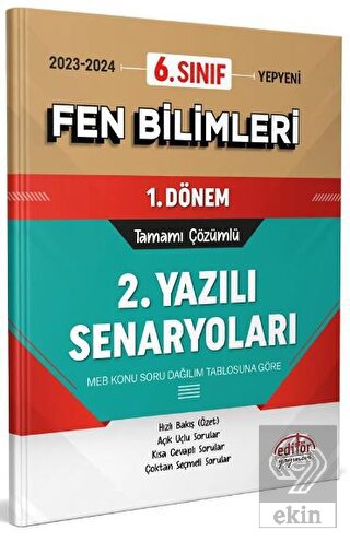 6. Sınıf Fen Bilimleri 1. Dönem Ortak Sınavı 2. Ya