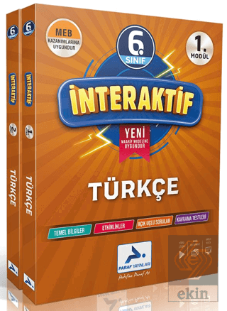 6. Sınıf İnteraktif Türkçe Etkinli Çalışma Kitabı (2 Modül)