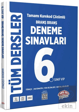 6. Sınıf Tüm Dersler Branş Branş Tamamı Çözümlü Deneme Sınavları