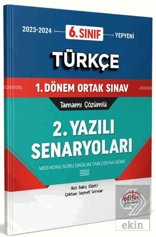 6. Sınıf Türkçe 1. Dönem Ortak Sınavı 2. Yazılı Se