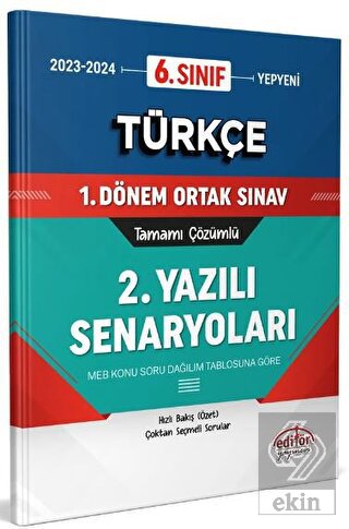 6. Sınıf Türkçe 1. Dönem Ortak Sınavı 2. Yazılı Se