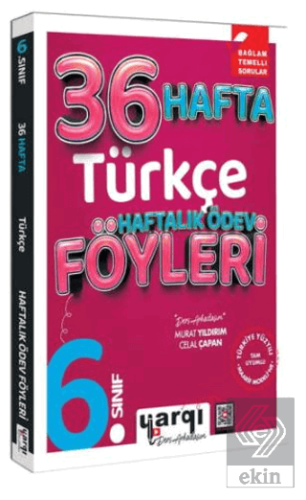 6. Sınıf Türkçe 36 Haftalık Ödev Föyleri Kolektif Yargı Yayınevi Satın
