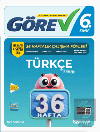 6. Sınıf Türkçe Görev 36 Haftalık Çalışma Föyleri