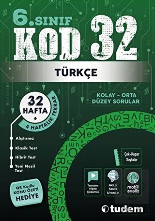 6. Sınıf Türkçe Kod 32 Tekrar Testleri