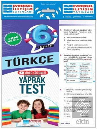 6. Sınıf Türkçe Yeni Nesil Video Çözümlü Yaprak Te