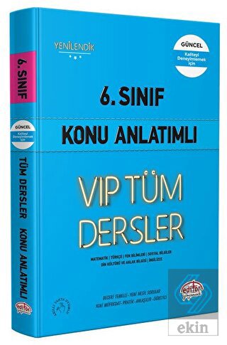 6. Sınıf VIP Tüm Dersler Konu Anlatımlı Mavi Kitap