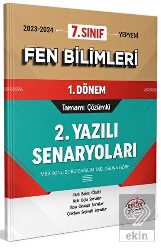 7. Sınıf Fen Bilimleri 1. Dönem Ortak Sınavı 2. Ya
