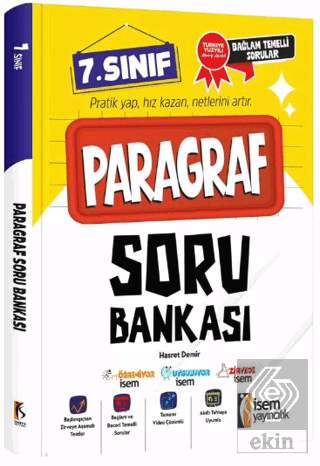 7. Sınıf Paragraf Soru Bankası Hasret Demir İSEM Yayıncılık Satın Al -