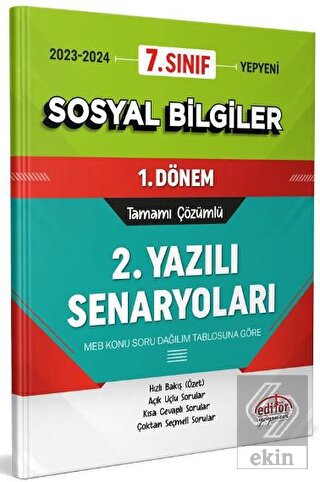 7. Sınıf Sosyal Bilgiler 1. Dönem Ortak Sınavı 2.