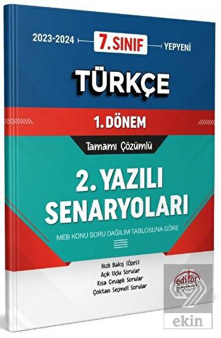 7. Sınıf Türkçe 1. Dönem Ortak Sınavı 2. Yazılı Se