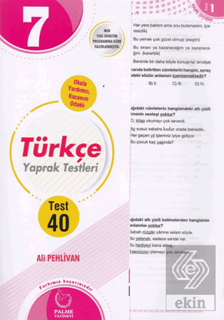 7.Sınıf Türkçe Yaprak Testleri