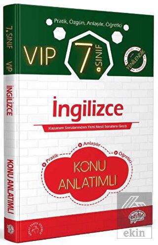 7. Sınıf VIP İngilizce Konu Anlatımlı Editör Yayın